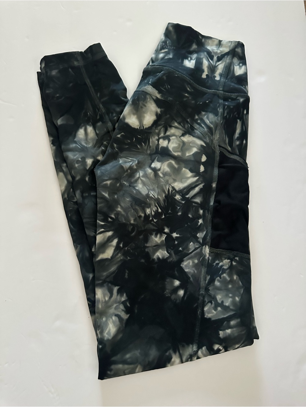 adidas Women’s Black and Gray Tie-Dye Leggings